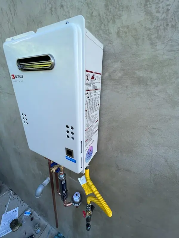 Tankless water heater installation for Trinity Glen homes